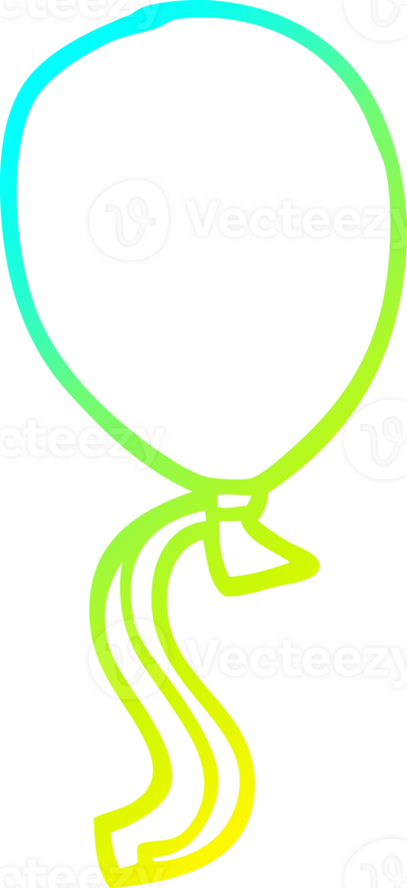 cold gradient line drawing of a cartoon ballon with string png