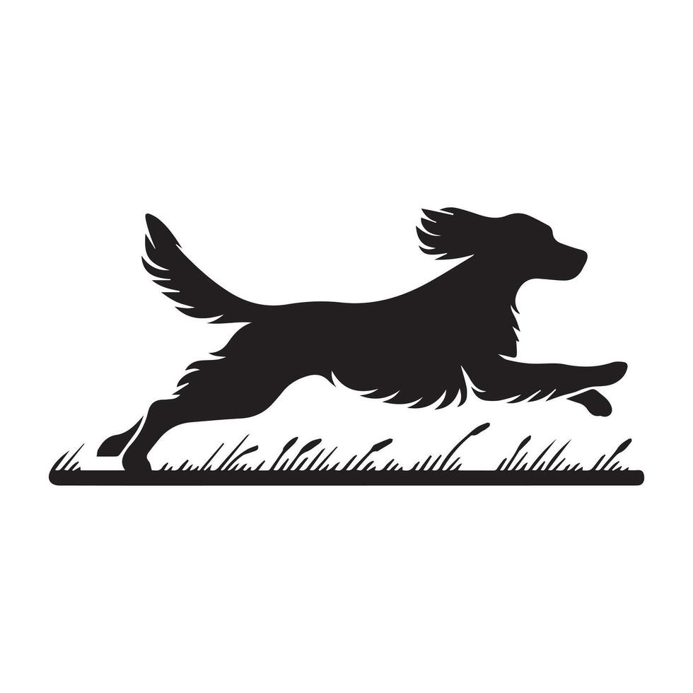 illustration of A Springer Spaniel embodying freedom in black and white vector