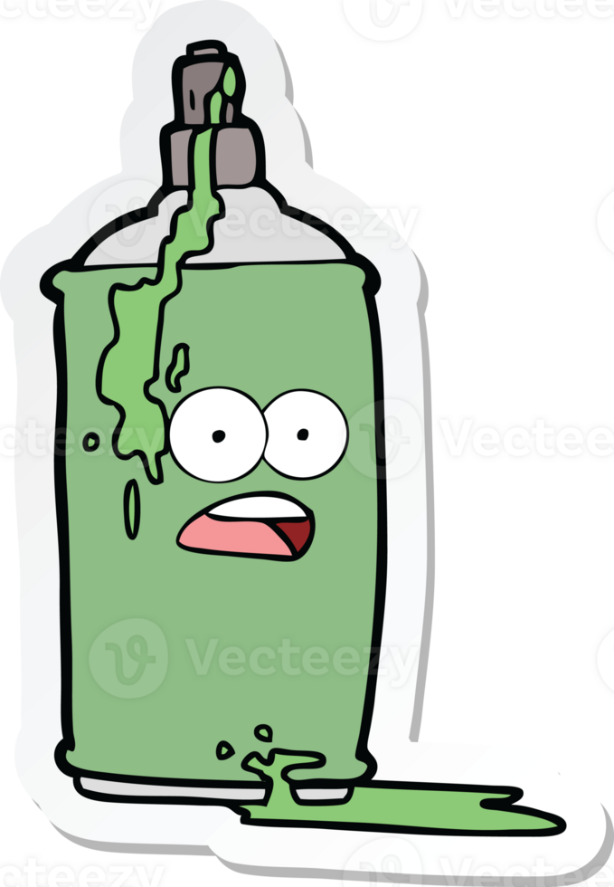 sticker of a cartoon spray paint can png
