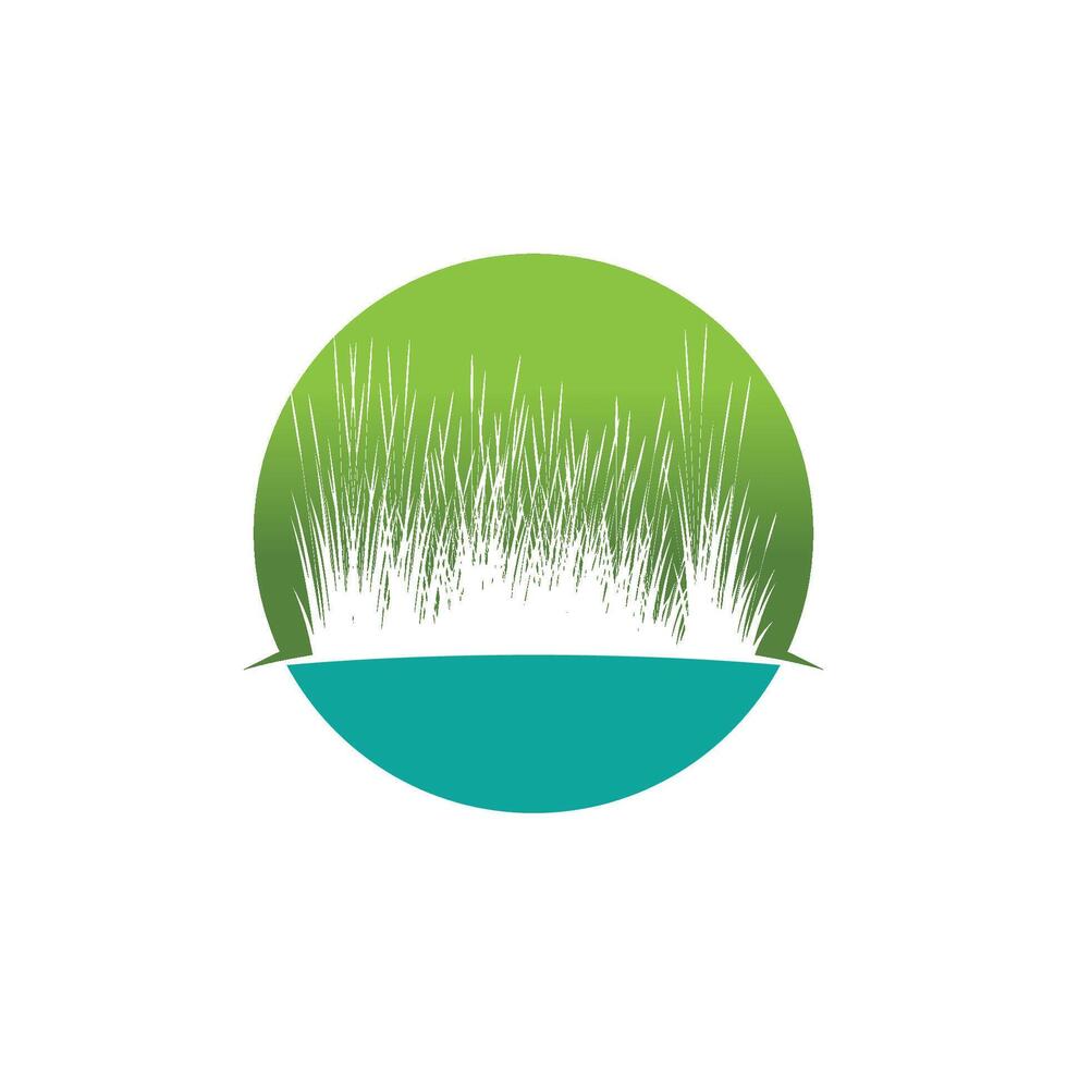 Grass logo template element and symbol vector
