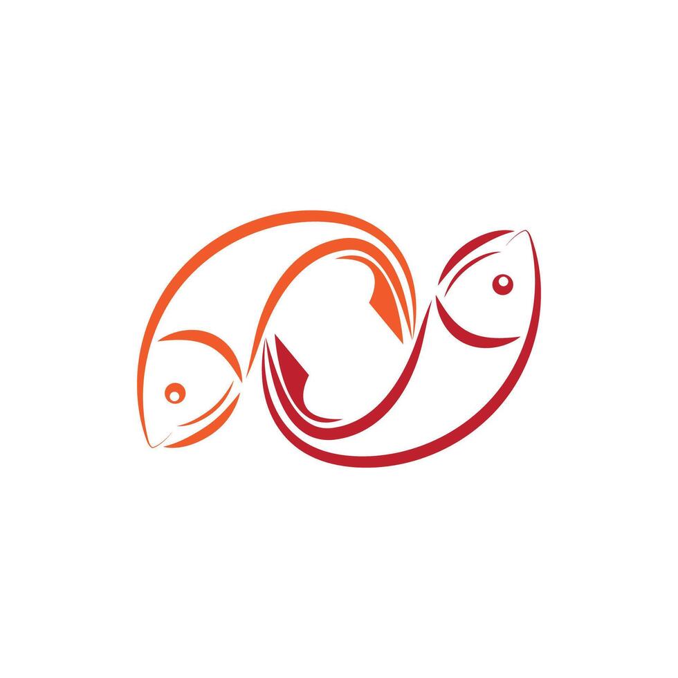 Fish logo template element symbol vector
