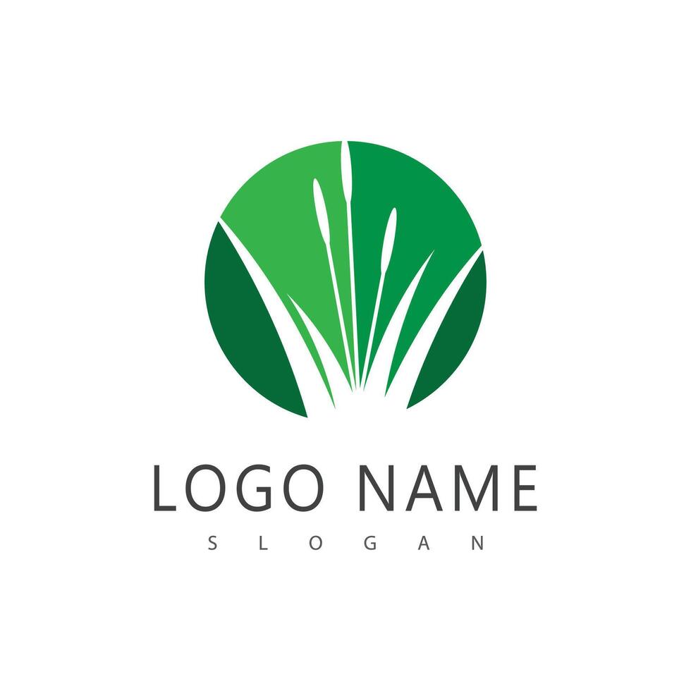Grass logo template element and symbol vector