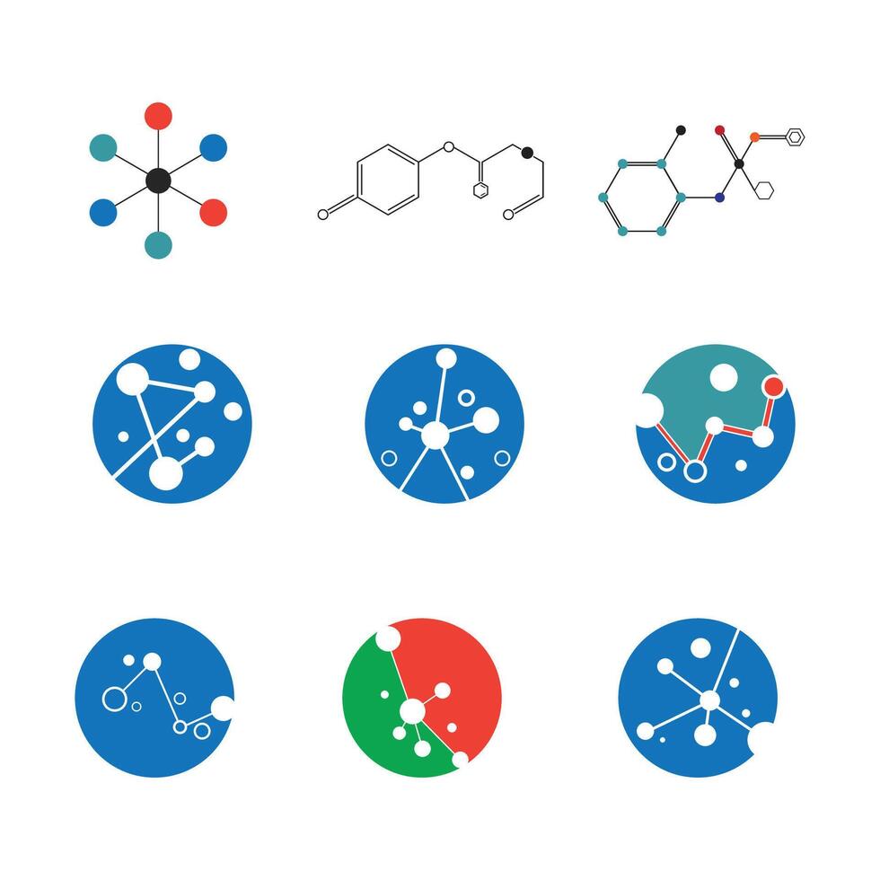 molécula símbolo logo modelo ilustración diseño vector