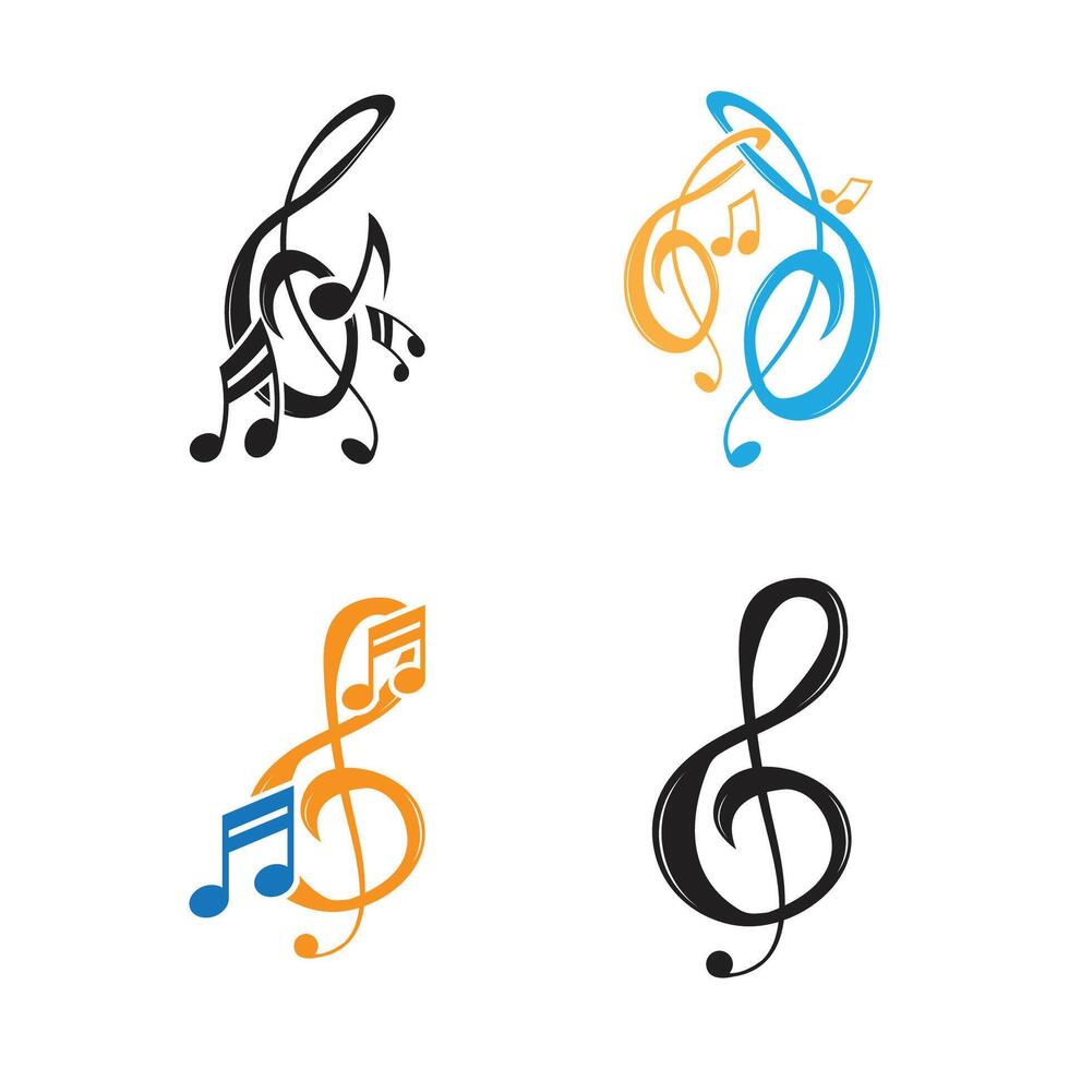 Note music logo template symbol design vector