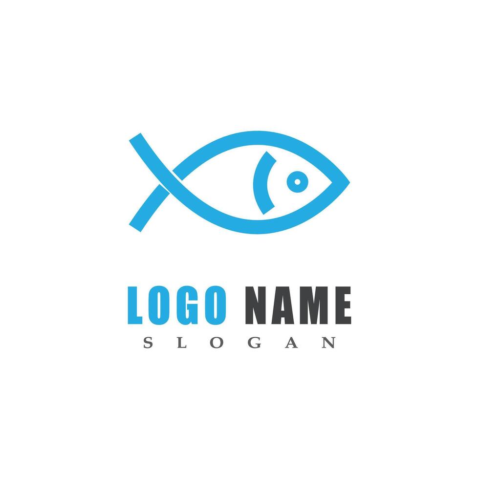 Fish logo template element symbol vector