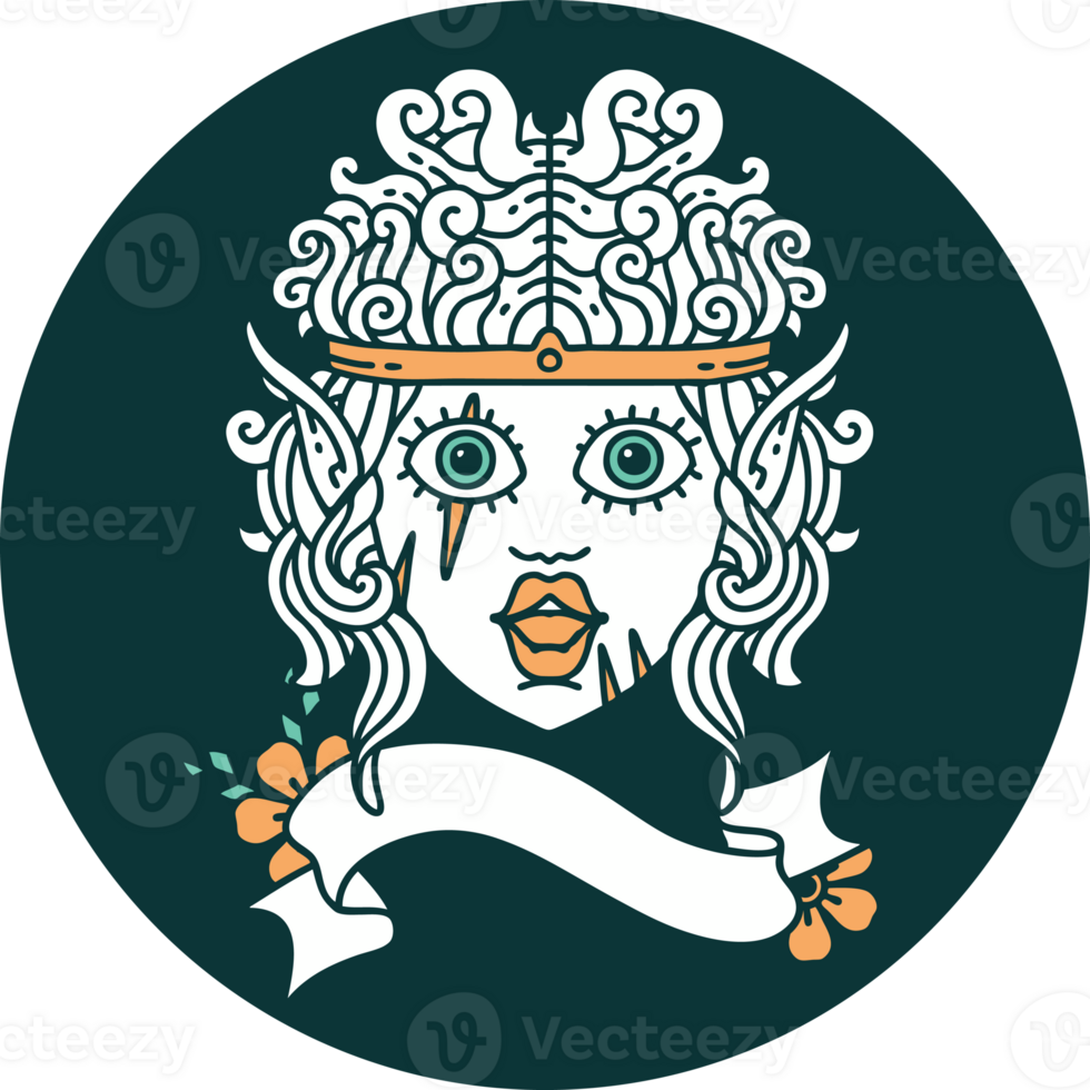 icon of elf barbarian character face png