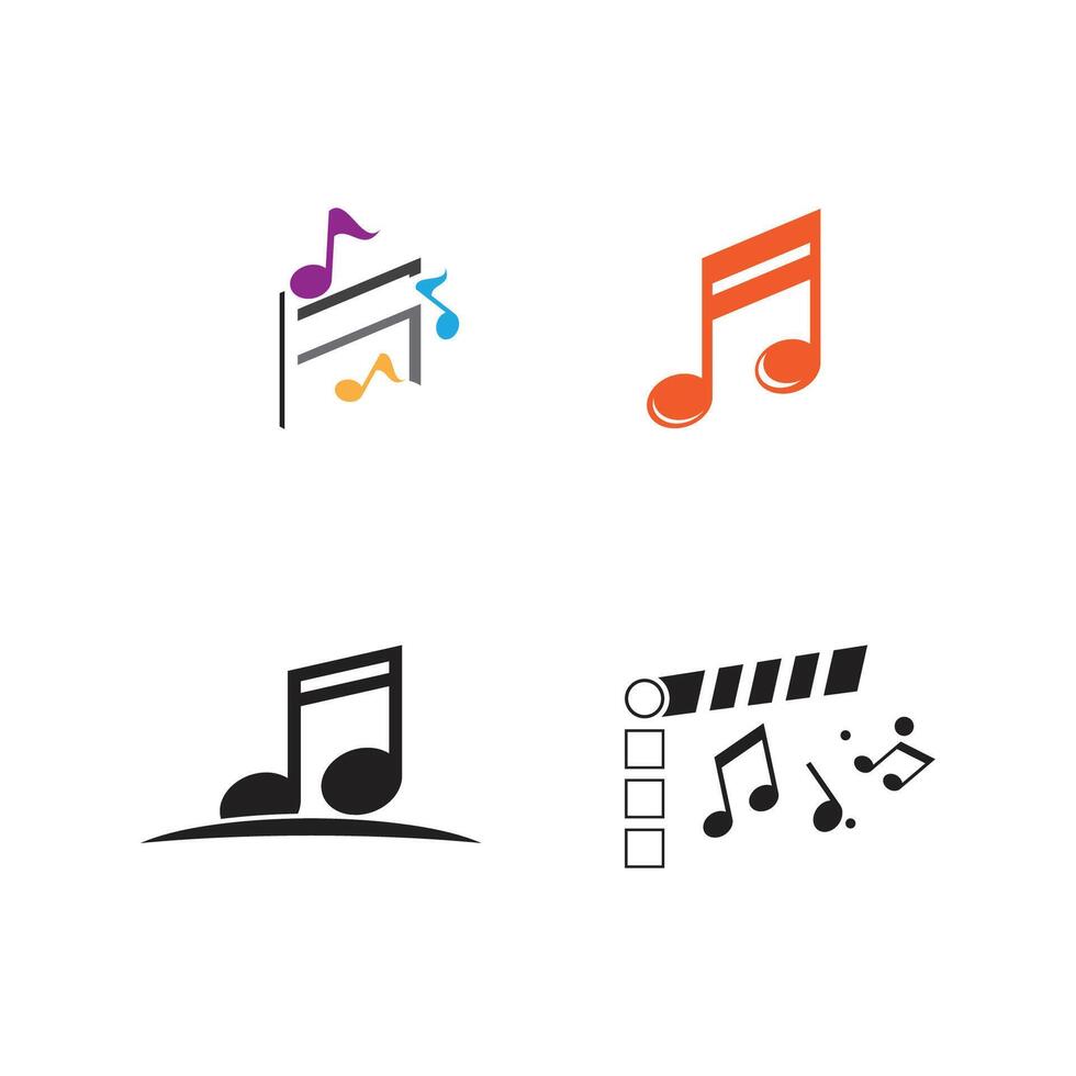 Note music logo template symbol design vector