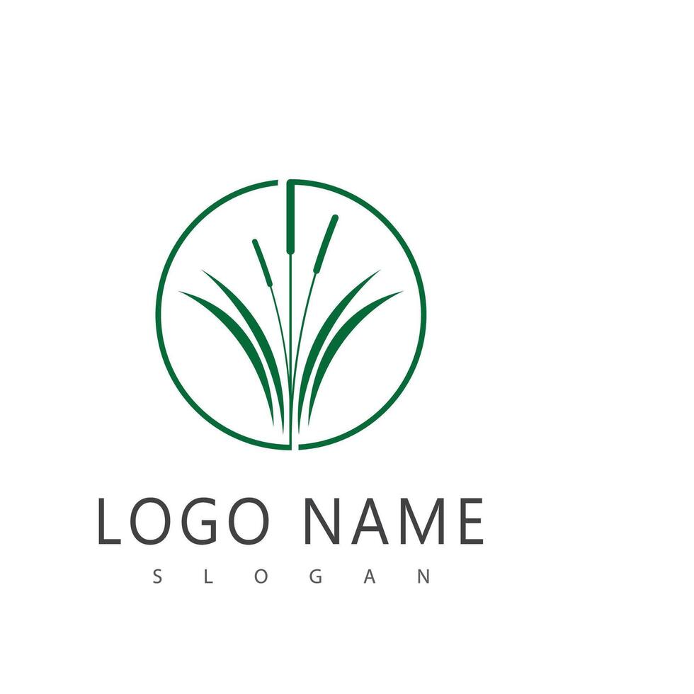 Grass logo template element and symbol vector