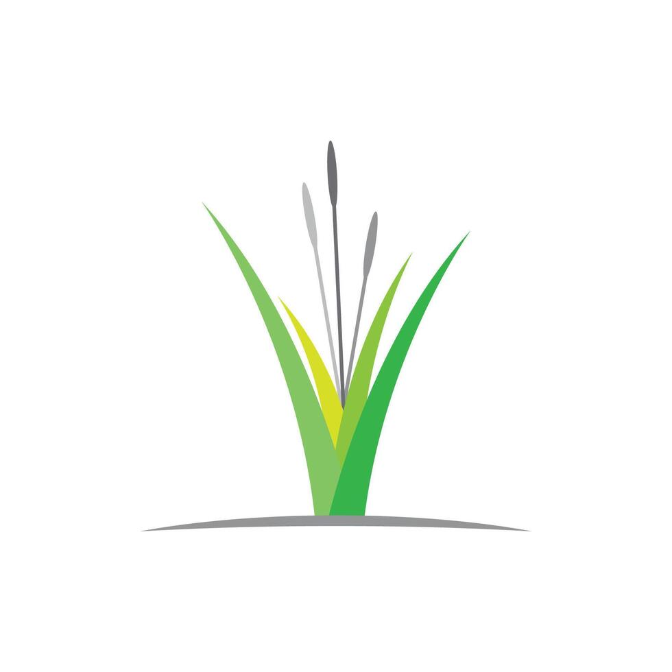 Grass logo template element and symbol vector