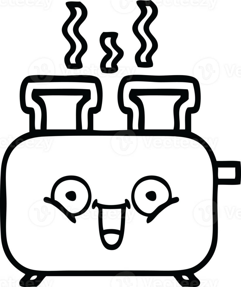 line drawing cartoon of a of a toaster png