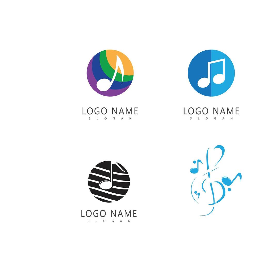 Note music logo template symbol design vector