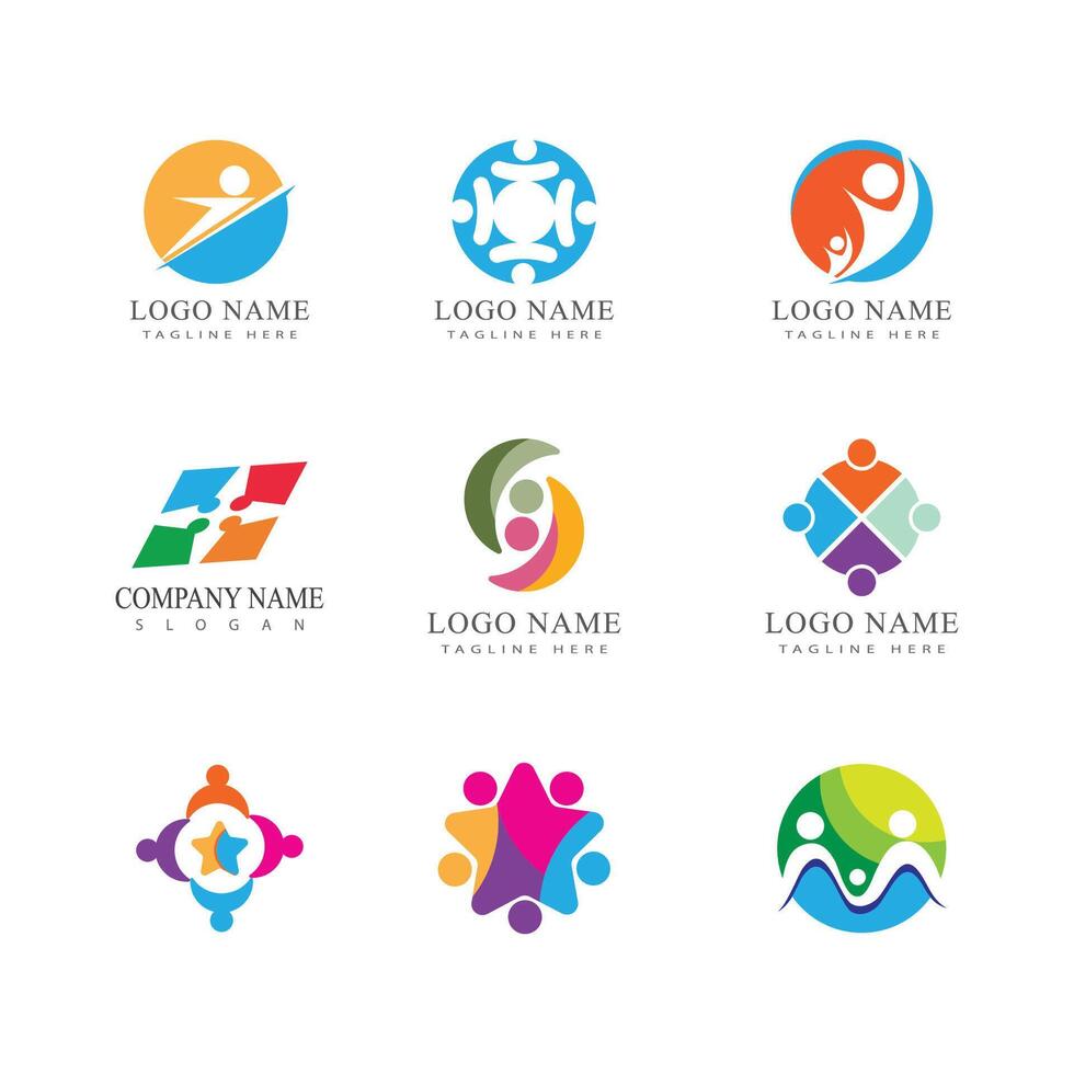 Community, network and social logo people design vector