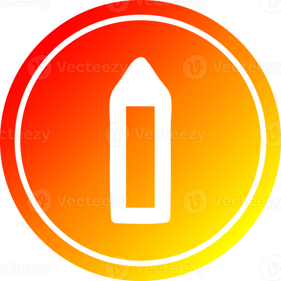 simple pencil circular icon with warm gradient finish png