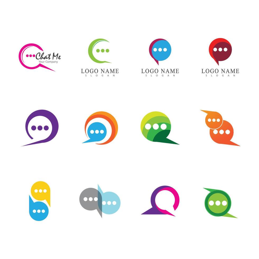 Chatting logo template and symbol vector