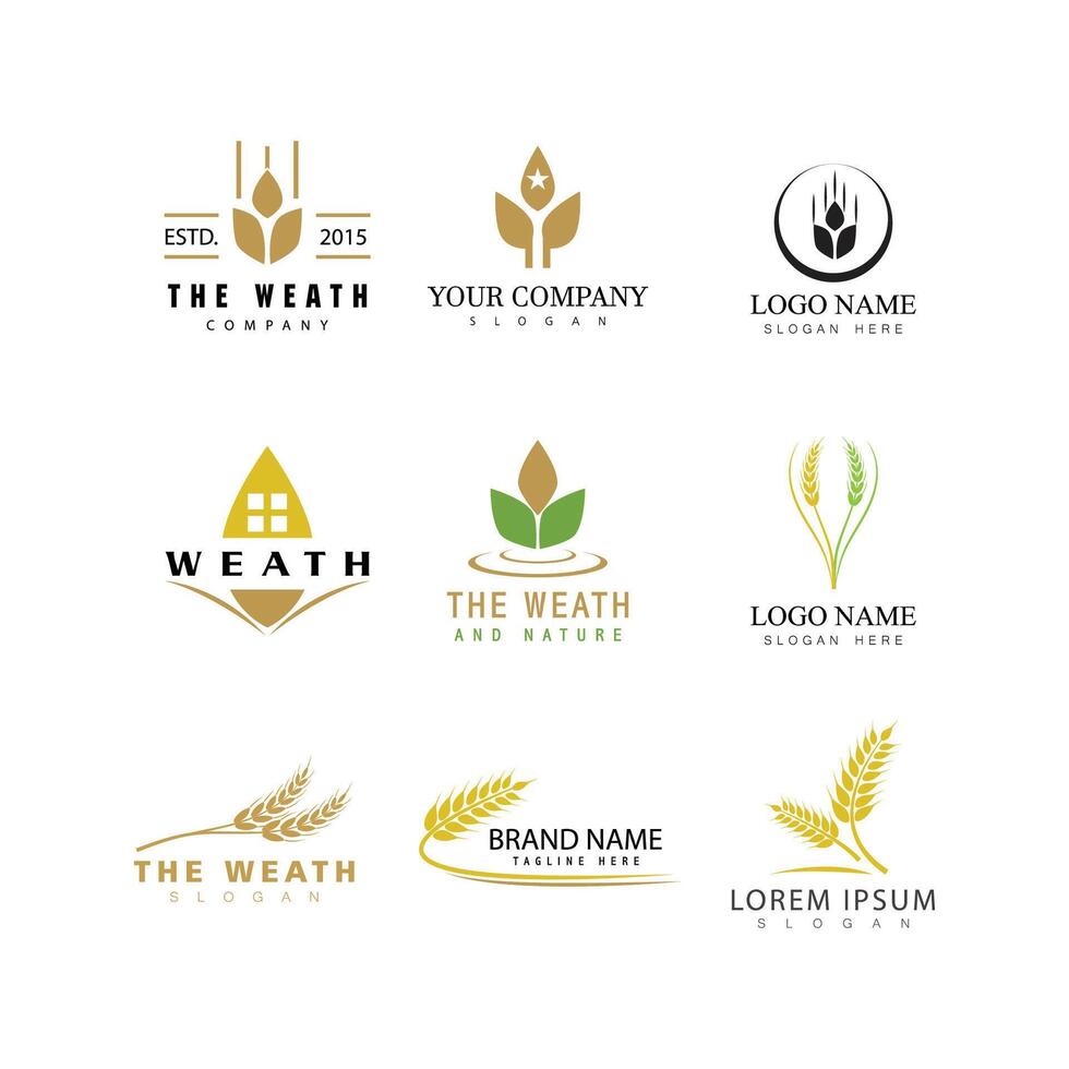 Agriculture wheat logo template and symbol vector