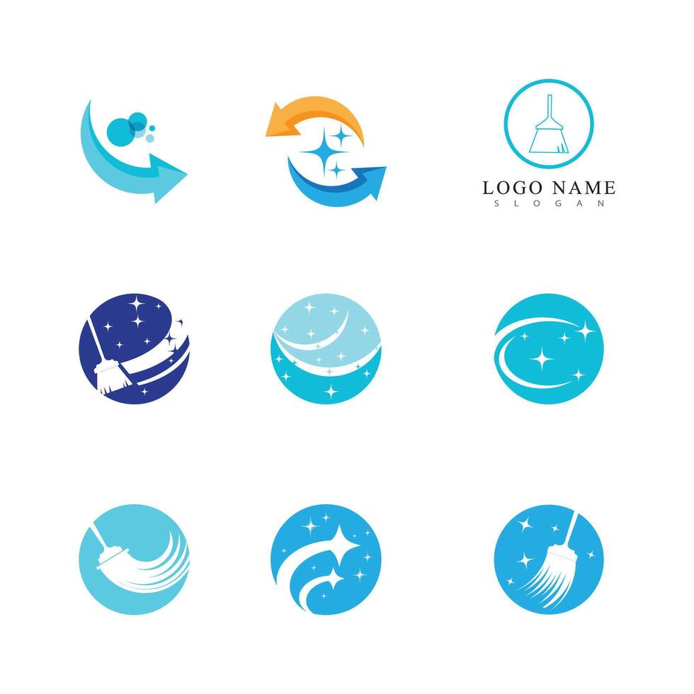 Cleaning logo template symbol design vector