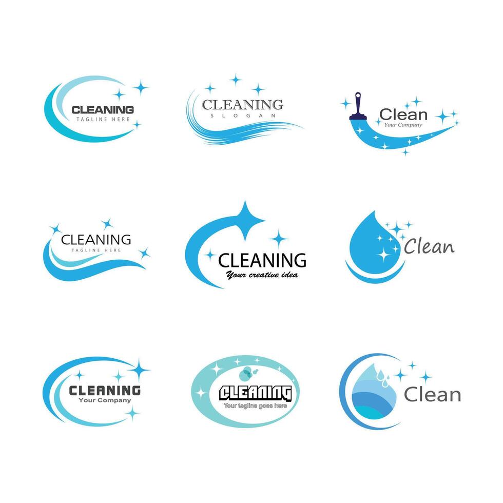 Cleaning logo template symbol design vector