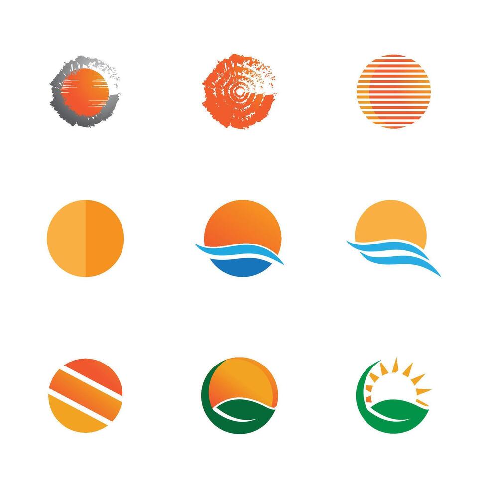 Sun logo template symbol design vector