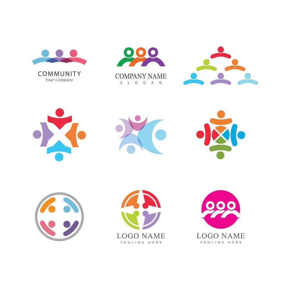 comunidad, red y social logo personas diseño vector