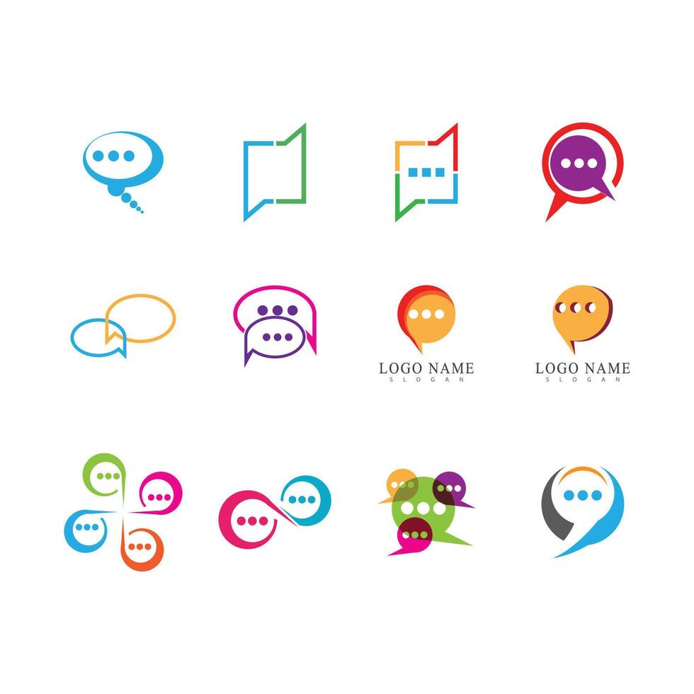 Chatting logo template and symbol vector