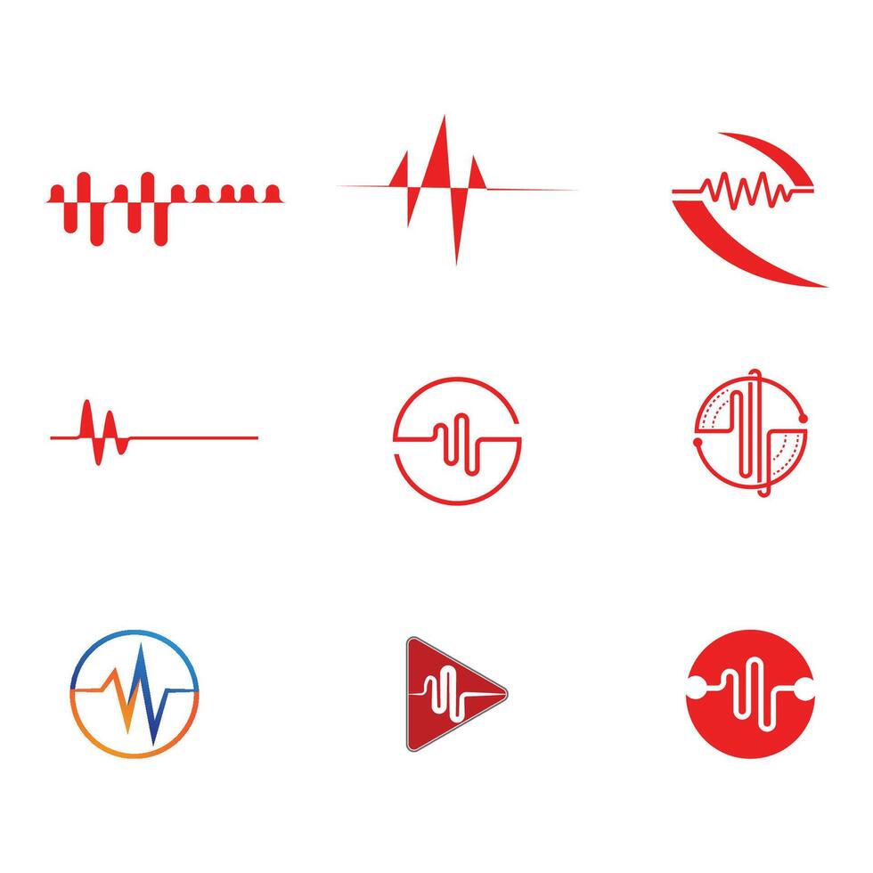 Pulse line ilustration logo template vector