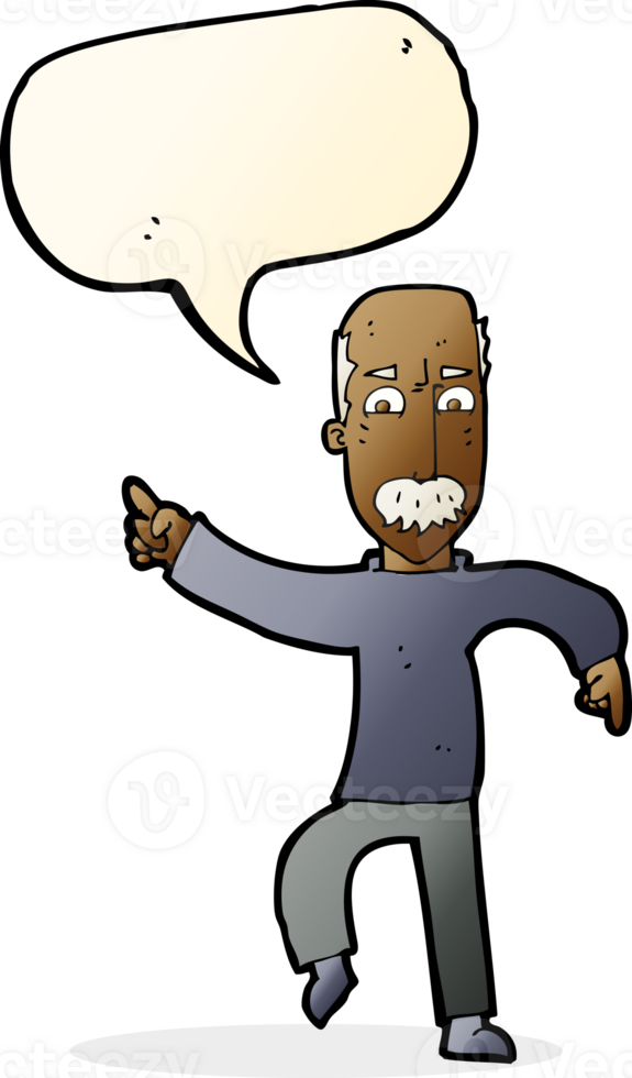 cartoon angry old man with speech bubble png
