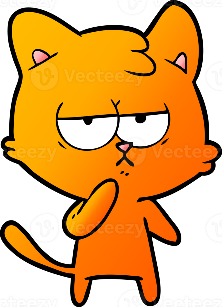 bored cartoon cat png