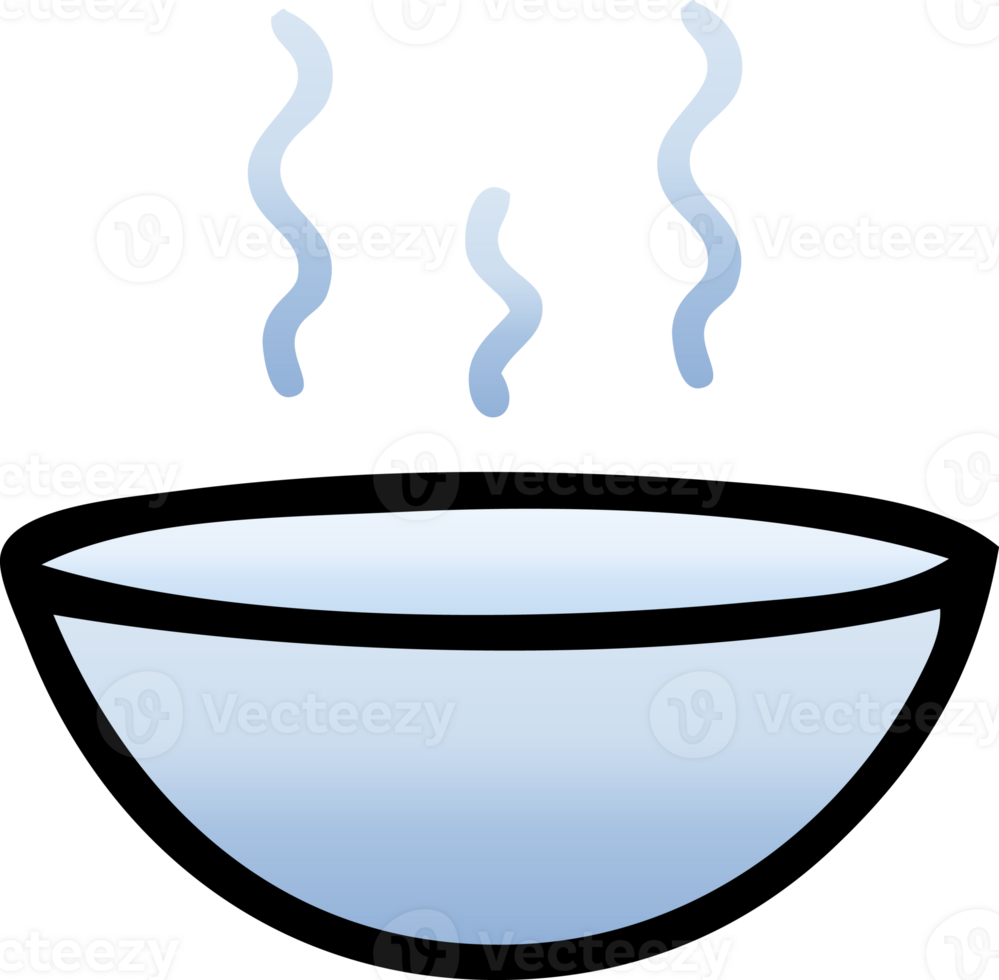 pente ombragé dessin animé de une chaud soupe png