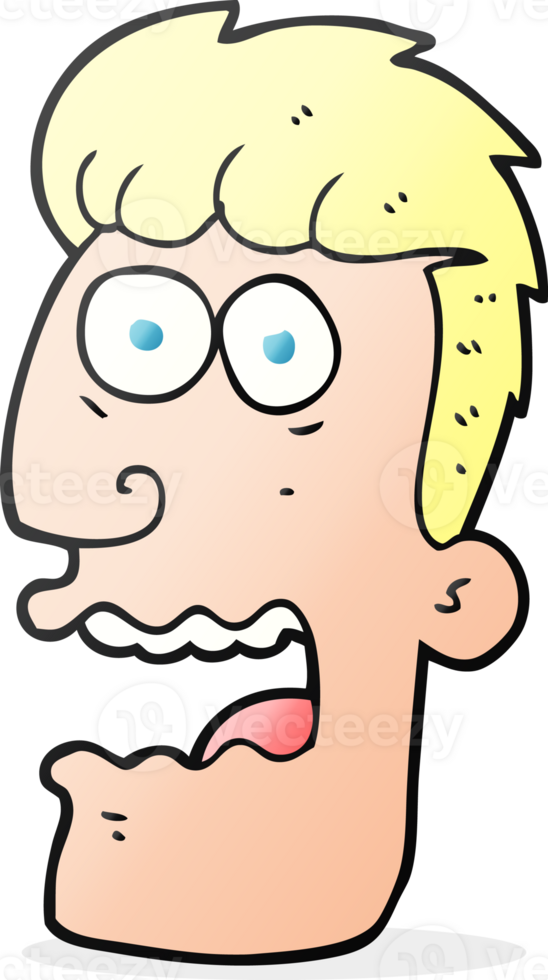 hand drawn cartoon shocked man png