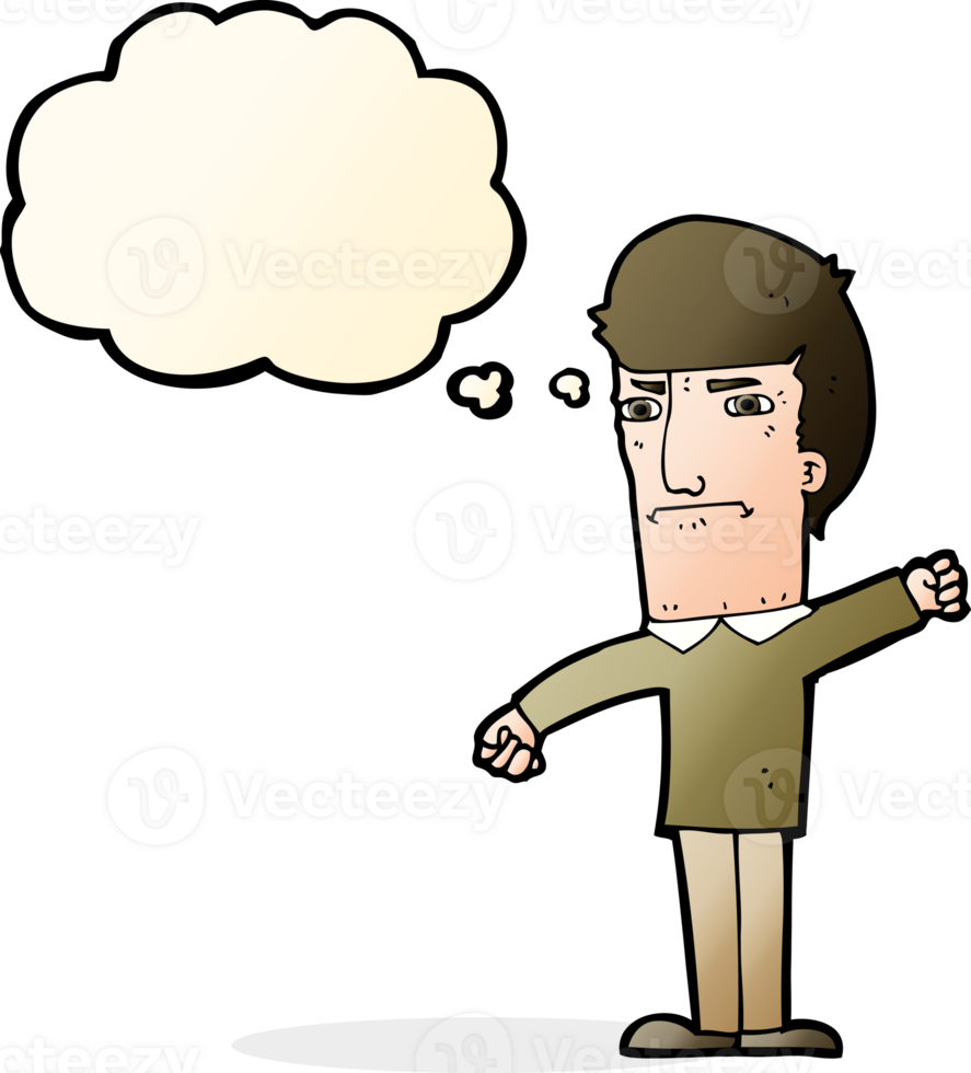 cartoon angry man with thought bubble png