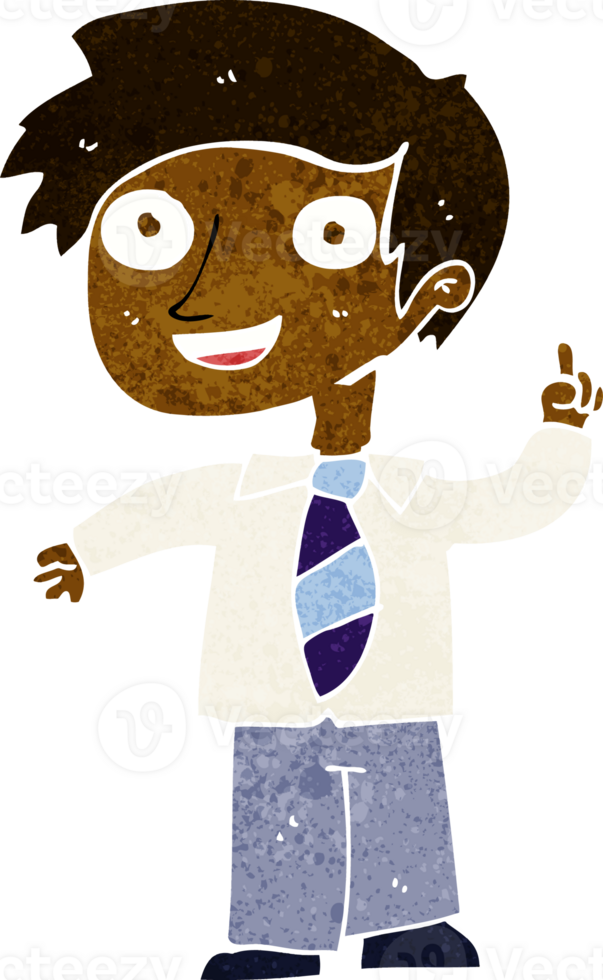 cartoon school boy with idea png