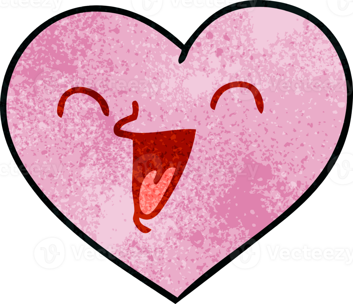 hand drawn quirky cartoon happy heart png