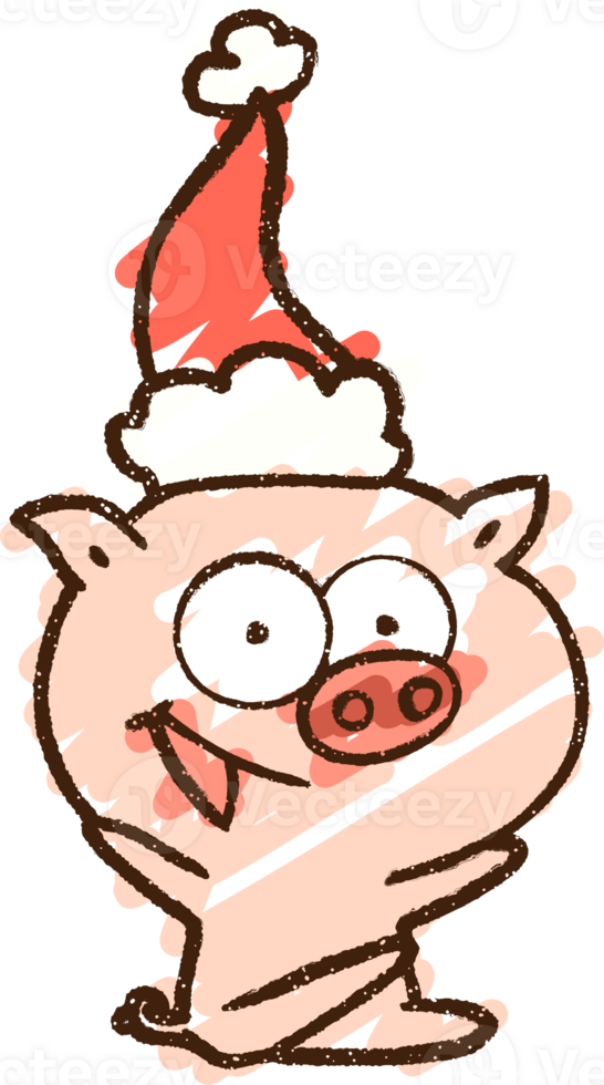 Festive Pig Chalk Drawing png