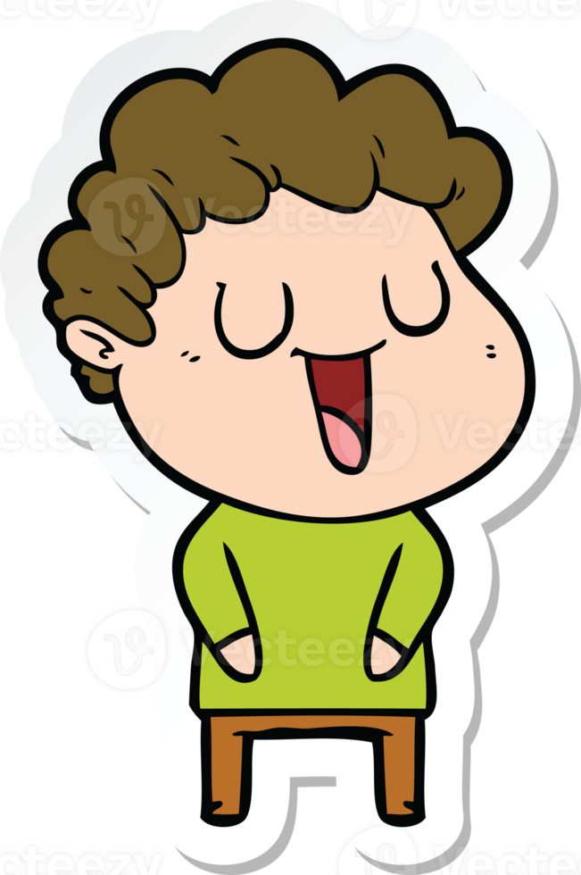 sticker of a laughing cartoon man png