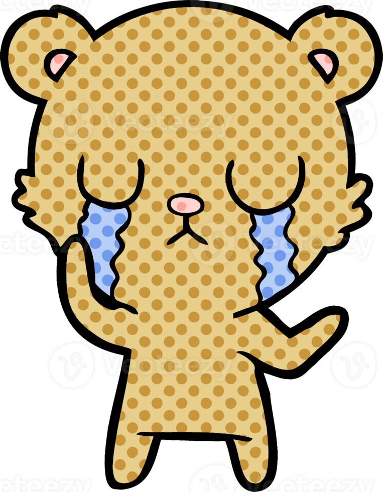 crying cartoon bear png