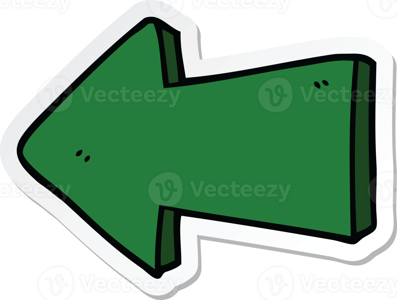 sticker of a cartoon pointing arrow png