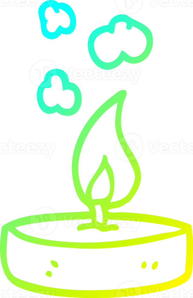cold gradient line drawing of a cartoon scented candle png