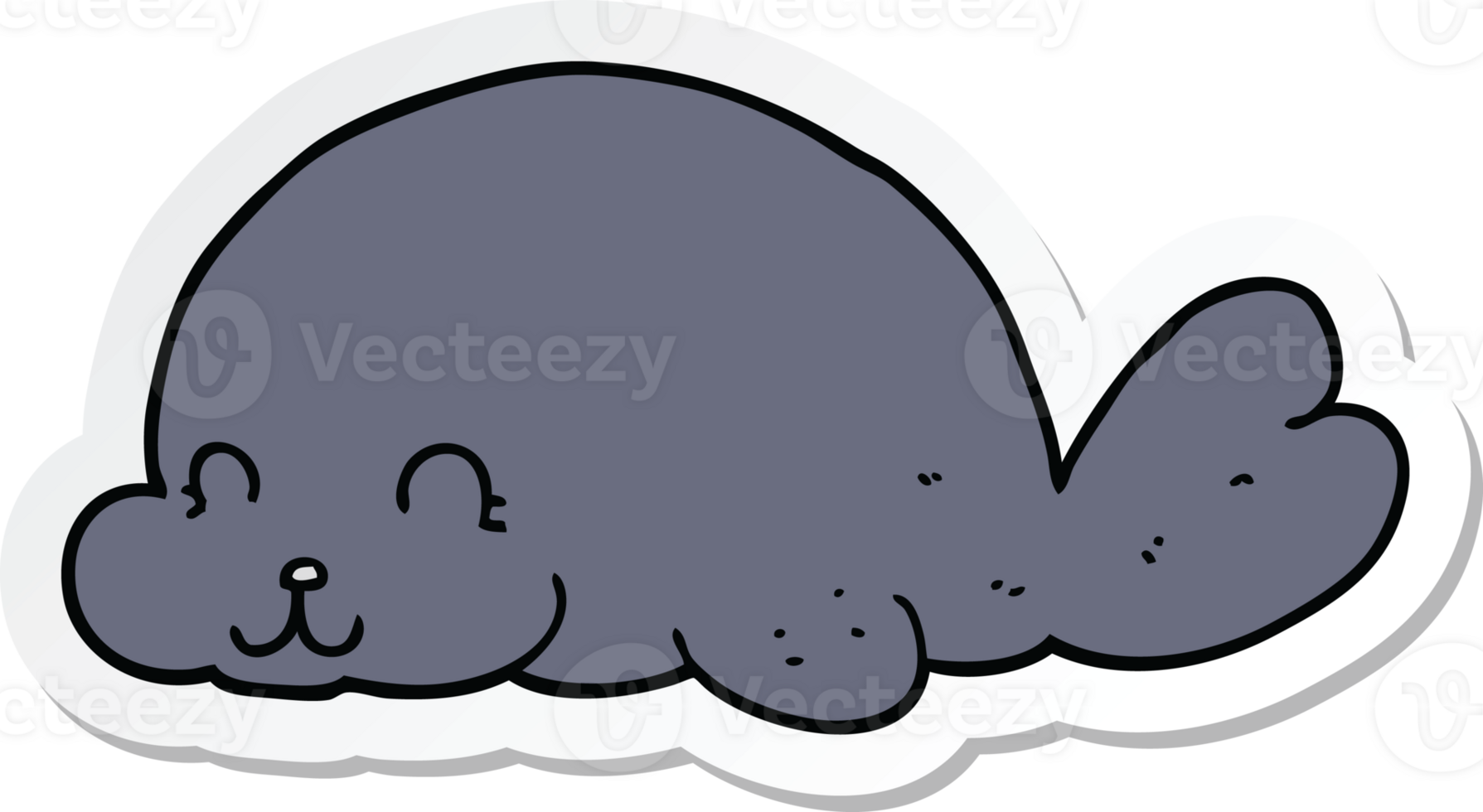 sticker of a cute cartoon seal png