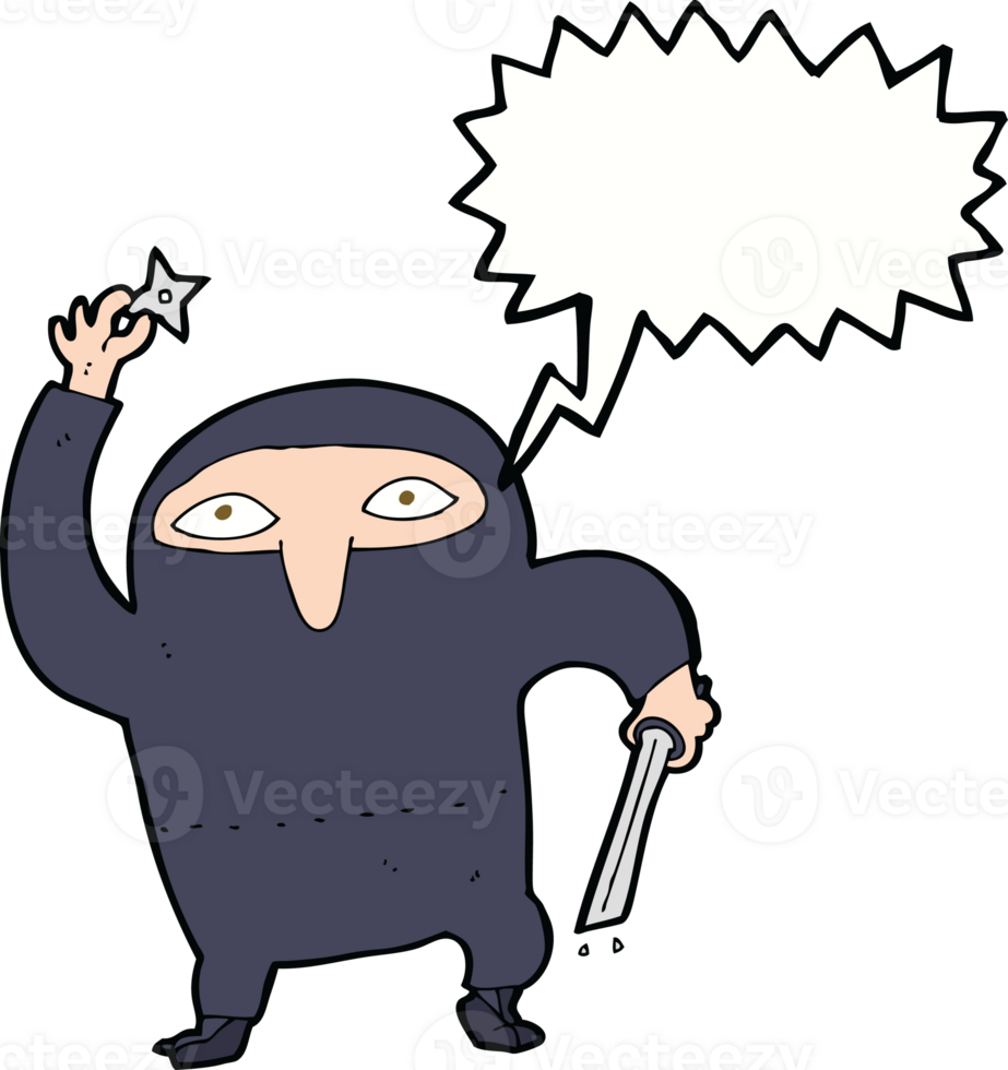 cartoon ninja with speech bubble png