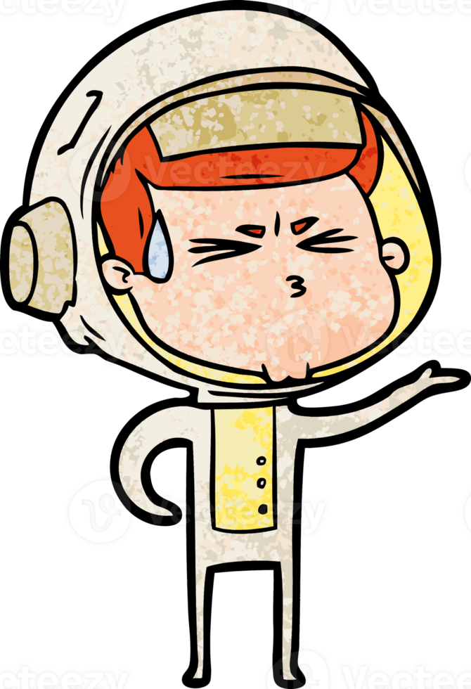 cartoon stressed astronaut png