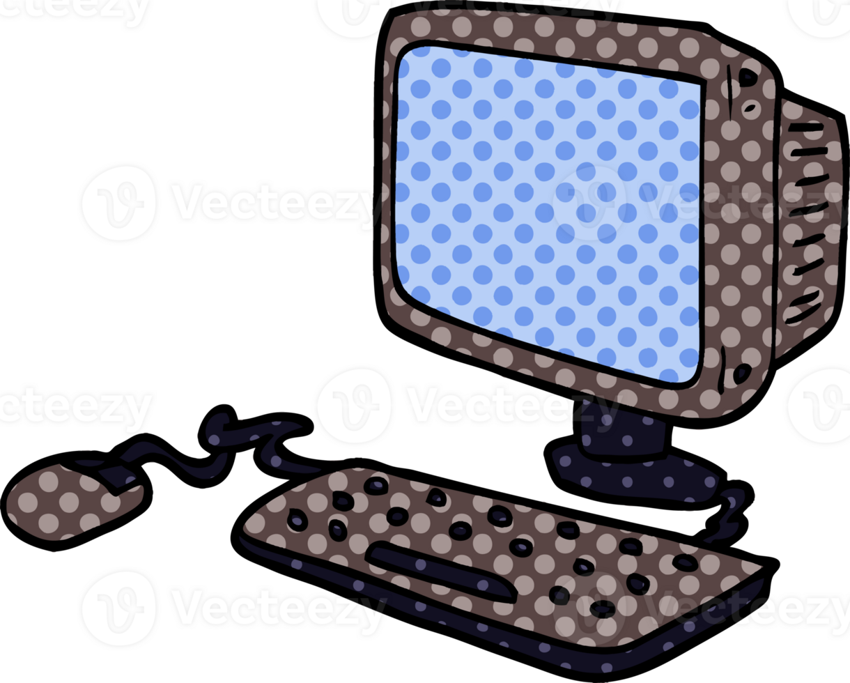 cartoon doodle office computer png