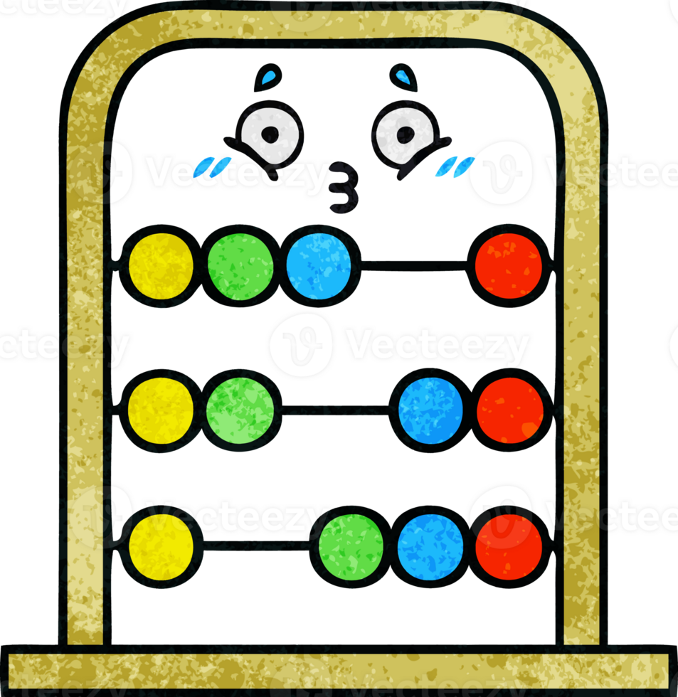 retro grunge texture cartoon of a abacus png