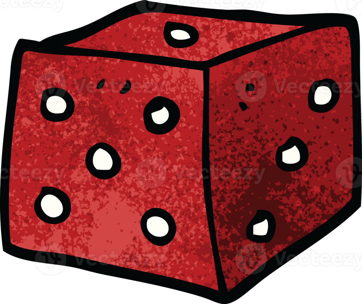 cartoon doodle red dice png