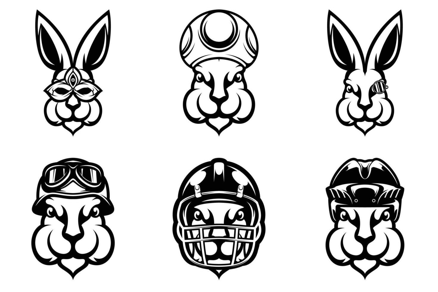 Conejo mascota diseño haz contorno versión vector