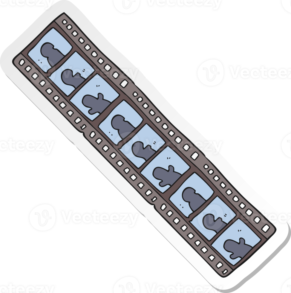 sticker of a cartoon film strip png