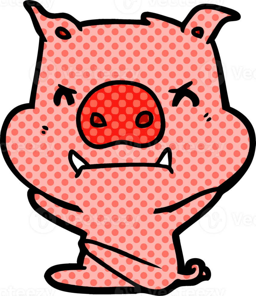 angry cartoon pig throwing tantrum png