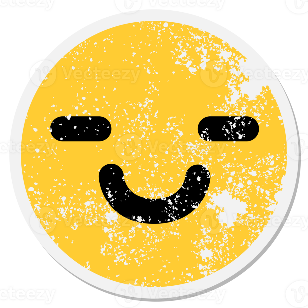 simple happy face circular sticker png