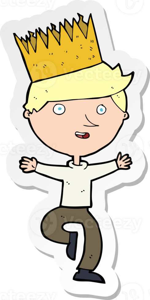 sticker of a cartoon person wearing crown png