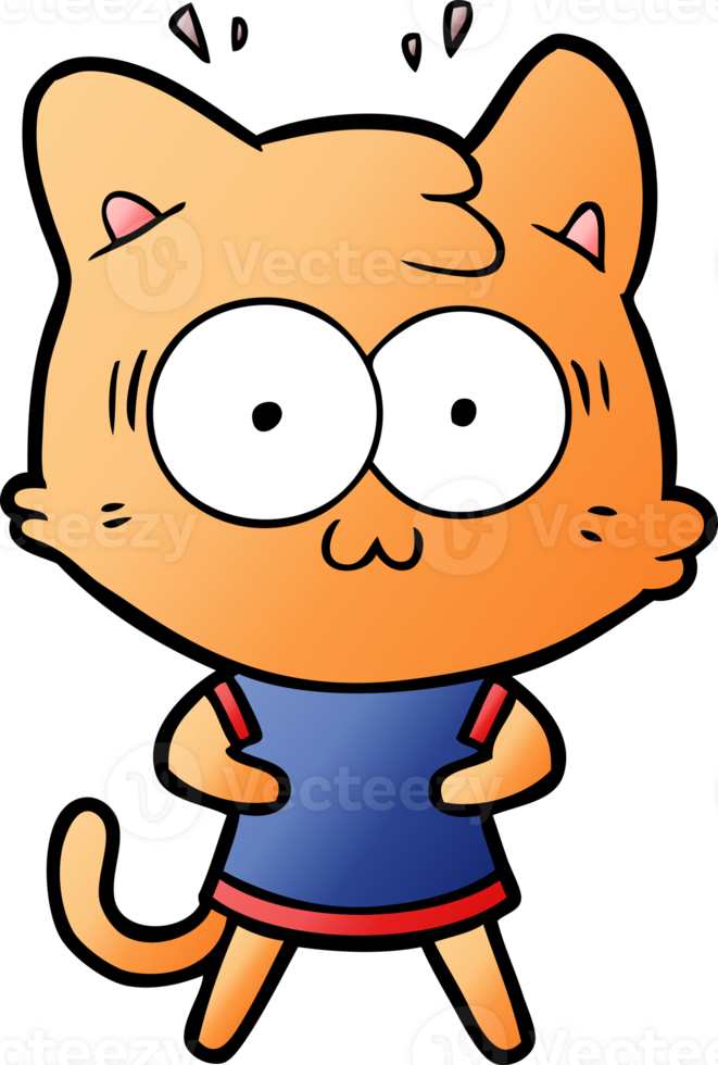 cartoon surprised cat png