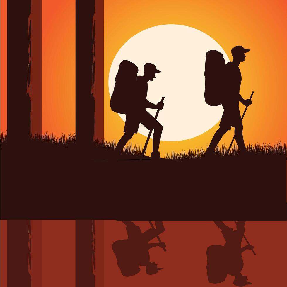 adventure on mountain illustration vector